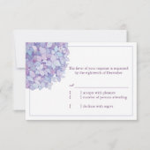 Lila Hydrangeas Floral Wedding RSVP (Vorderseite)