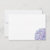 Lila Hydrangeas Floral Wedding RSVP (Rückseite)