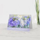 Lila Hydrangeas für glückliche Pensionierung in Ma Karte (Vorderseite)