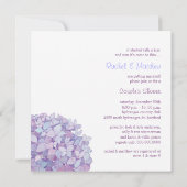Lila Hydrangeas Hochzeitsdusche Einladung (Rückseite)