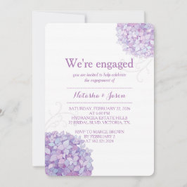 Lila Hydrangeas-Hochzeitspartei Einladung
