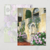 Lila Hydrangeas in voller Blüte Postkarte (Vorne/Hinten)