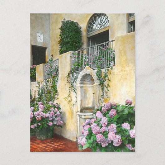 Lila Hydrangeas in voller Blüte Postkarte (Vorderseite)