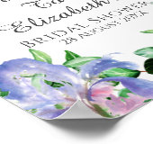 Lila Hydrangeas Iris Brautparty Begrüßungszeichen Poster (Ecke)