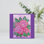 Lila Hydrangeas Karte (Stehend Vorderseite)