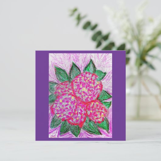 Lila Hydrangeas Karte (Stehend Vorderseite)