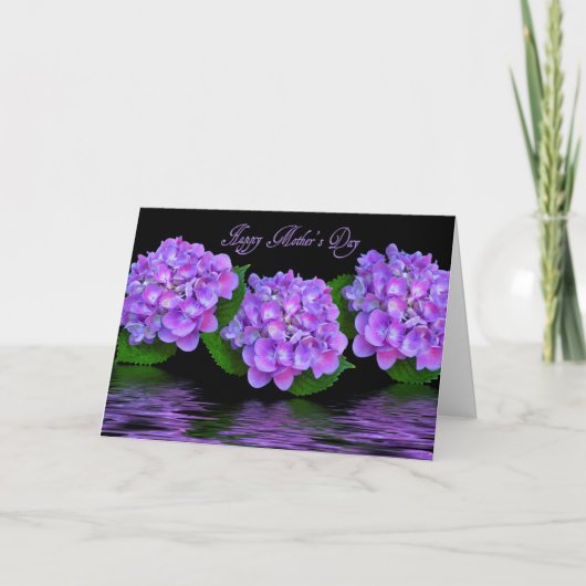 Lila Hydrangeas Karte (Vorderseite)