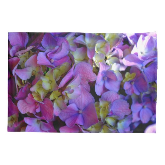 Lila Hydrangeas Kissenbezug (Rückseite)