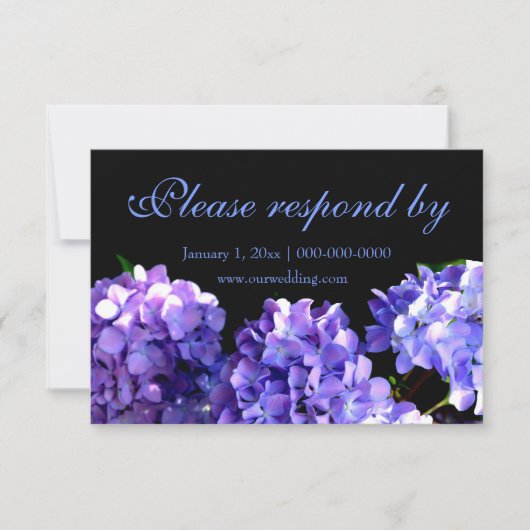 Lila Hydrangeas magenta violette Blumen uAwg Save The Date (Vorderseite)