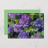 Lila Hydrangeas Save The Date (Vorne/Hinten)