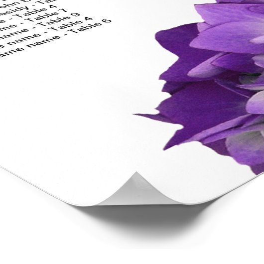 Lila Hydrangeas-Seekartenplakette Poster (Ecke)