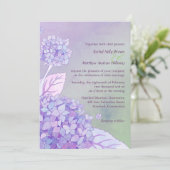 Lila Hydrangeas-Sommerhochzeit Einladung (Stehend Vorderseite)
