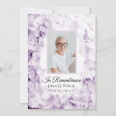 Lila Hydrangeas-Wasserfarben-Totenjubiläum Einladung (Vorderseite)