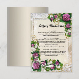 Lila Hydrangee und Maßnahmen zur Sicherung der Spi Begleitkarte