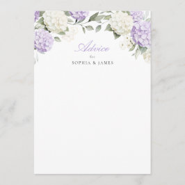 Lila Hydrangeen Grün Hochzeitsratgeber Karte