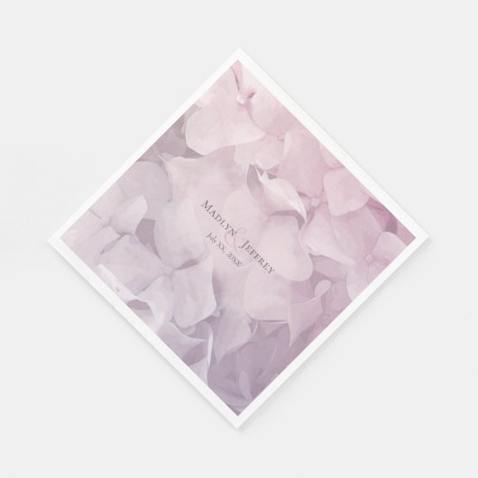 Lila Hydrangegarten Rosa Party Serviette (Ecke)