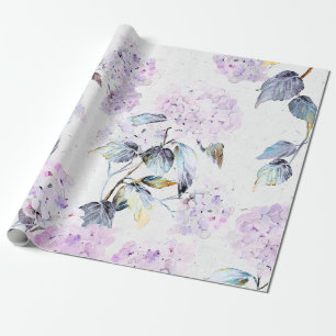 Lila Hydrangetepapier in Aquarellfarbe Geschenkpapier