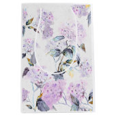 Lila Hydrangetepapier in Aquarellfarbe Mittlere Geschenktüte (Vorderseite)