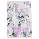 Lila Hydrangetepapier in Aquarellfarbe Mittlere Geschenktüte (Rückseite)