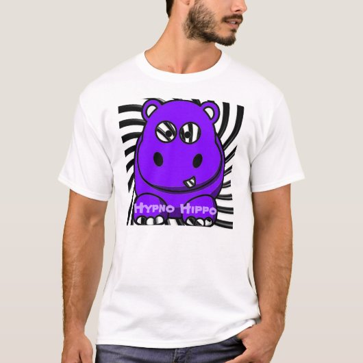 Lila Hypno Flusspferd T-Shirt (Vorderseite)