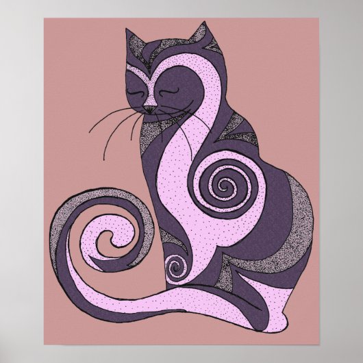 Lila Hypnocat Print Poster (Vorne)
