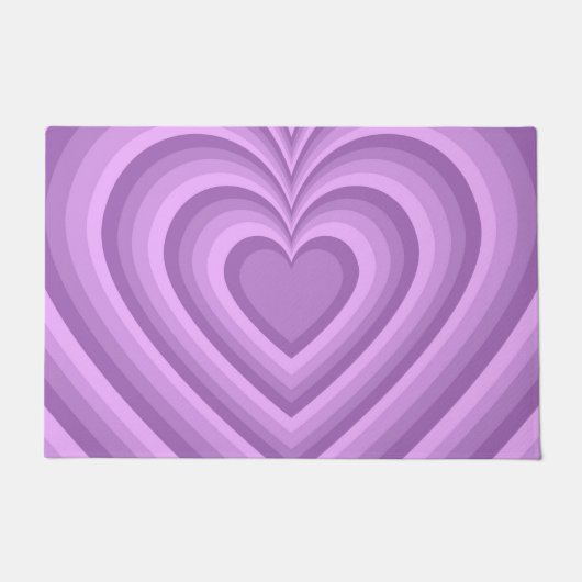 Lila Hypnotic Heart Liebe Muster Fußmatte (Vorderseite)