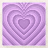 Lila Hypnotic Heart Liebe Muster Glasuntersetzer (Vorderseite)
