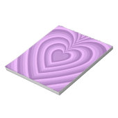 Lila Hypnotic Heart Liebe Muster Notizblock (Rotiert)