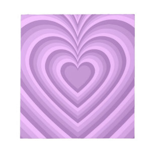 Lila Hypnotic Heart Liebe Muster Notizblock