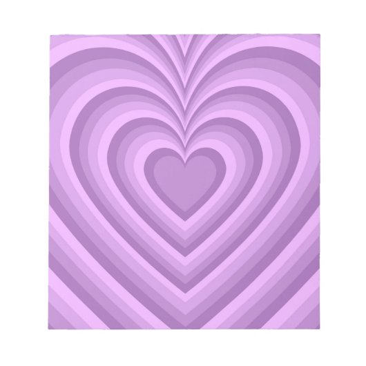 Lila Hypnotic Heart Liebe Muster Notizblock (Vorderseite)