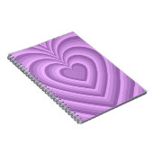 Lila Hypnotic Heart Liebe Muster Notizblock (Rechte Seite)
