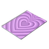 Lila Hypnotic Heart Liebe Muster Notizblock (Linke Seite)