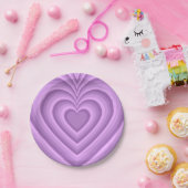 Lila Hypnotic Heart Liebe Muster Pappteller (Party)