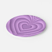 Lila Hypnotic Heart Liebe Muster Pappteller (Schrägansicht)