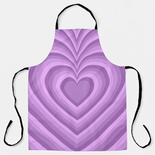 Lila Hypnotic Heart Liebe Muster Schürze (Vorderseite)