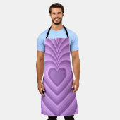 Lila Hypnotic Heart Liebe Muster Schürze (Getragen)
