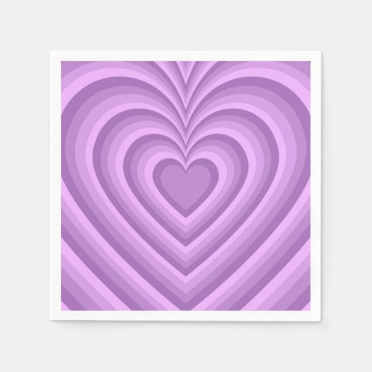 Lila Hypnotic Heart Liebe Muster Serviette (Vorderseite)
