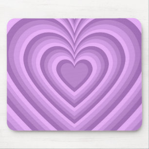 Lila hypnotisches Herz-Liebesmuster Mousepad