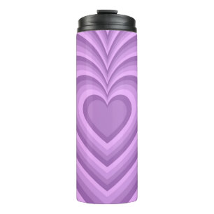 Lila hypnotisches Herz-Liebesmuster Thermosbecher