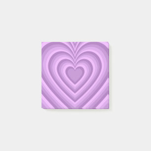 Lila hypnotisches Herz-Muster Chic & Retro Post-it Klebezettel