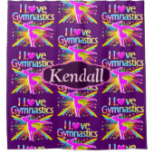 LILA I LIEBE GYMNASTICS CUSTOM SHOWER CURTAIN DUSCHVORHANG (Vorderseite)