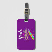LILA I LIEBE GYMNASTICS-DESIGN GEPÄCKANHÄNGER (Vorderseite Vertikal)