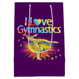 LILA I LIEBE GYMNASTICS GIFT BAG MITTLERE GESCHENKTÜTE