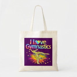 LILA I LIEBE GYMNASTICS TOTE BEUTEL TRAGETASCHE
