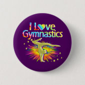 LILA I LIEBE GYMNASTISCHE SCHALTFLÄCHE BUTTON (Vorderseite)