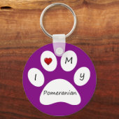 Lila I Liebe Schlüsselkette meines Spitzes Schlüsselanhänger (Vorderseite)