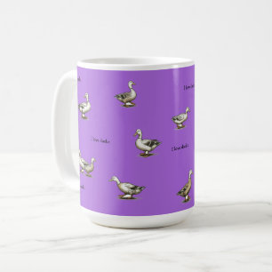 Lila Ich liebe Enten Kaffeetasse