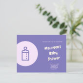 Lila Icon Baby Dusche Postkarte (Stehend Vorderseite)