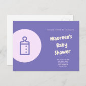 Lila Icon Baby Dusche Postkarte (Vorne/Hinten)