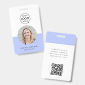 Lila ID-Karte | Modernes Minimalistisches Foto Ausweis (Vorder- & Rückseite)